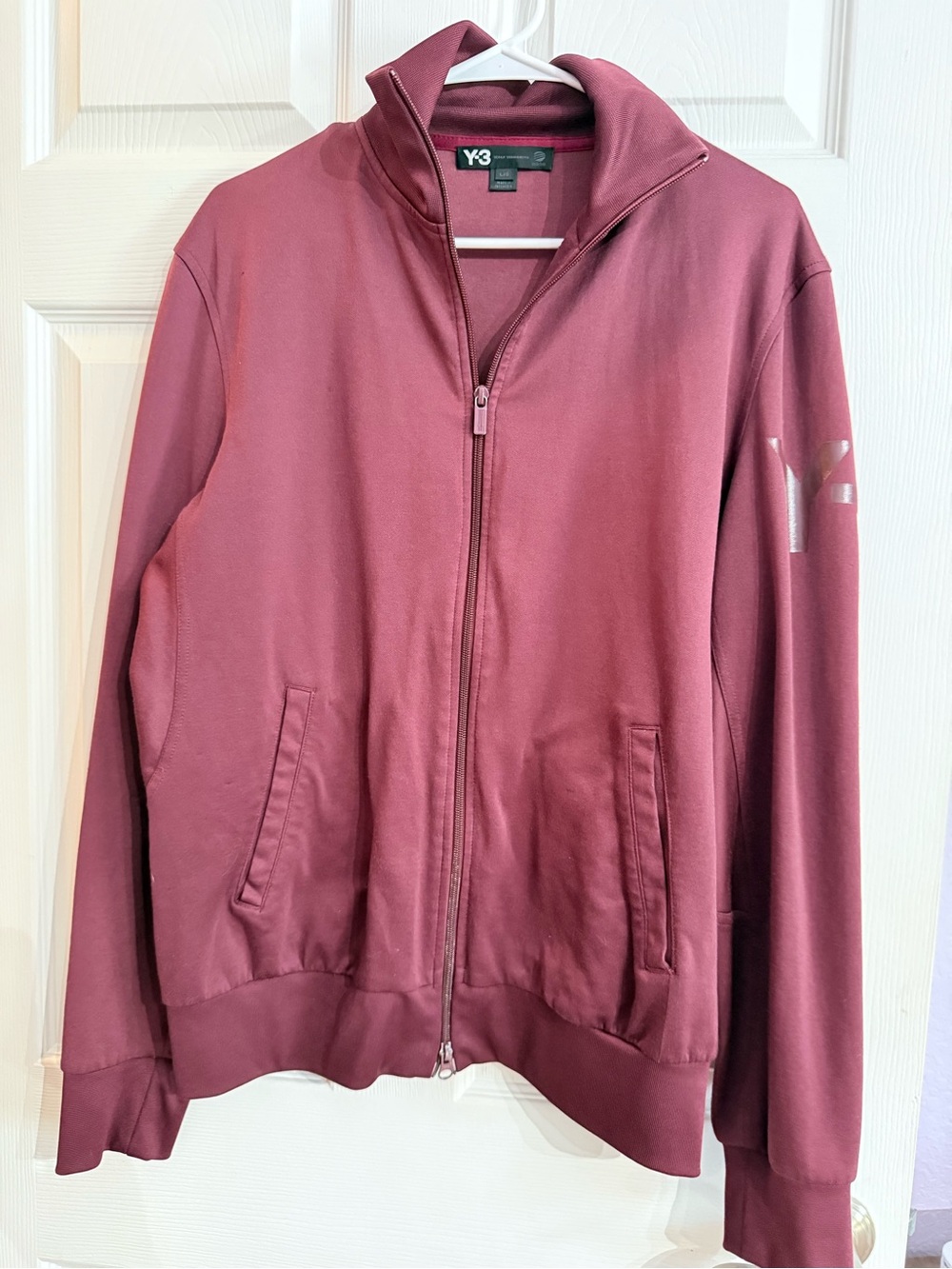 Y-3 Men’s Wine Zip-Front Bomber Jacket